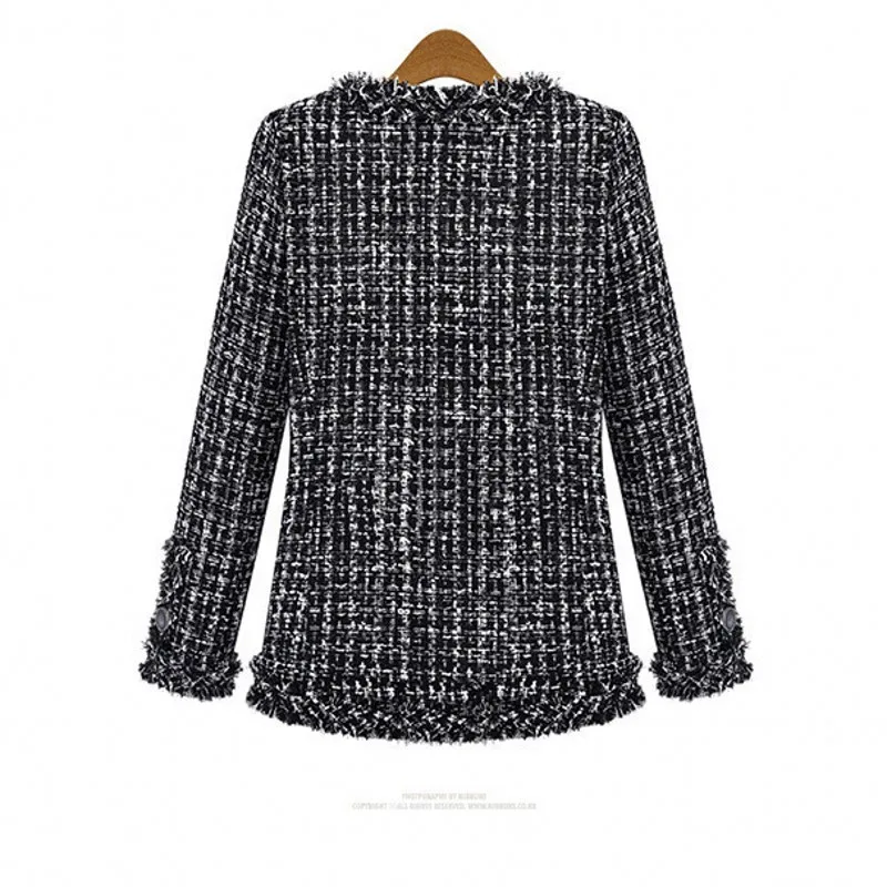 

In stock casual women's winter plaid office cardigan coat