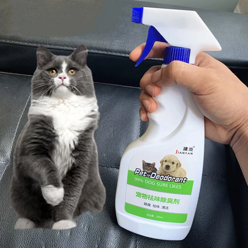 

Fragrance Deodorant Spray Dog Cat Perfume Odor Eliminator Stain Remover Air Freshener Spray, Transparent