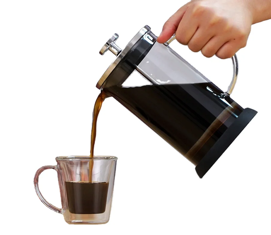 

Eco Wholesale High Borosilicate French Press Coffee Maker With Filter, Clear transparent
