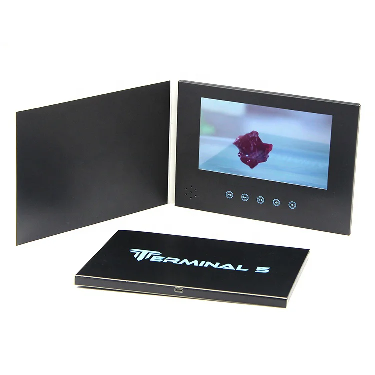 Business Promotional Gift 7 Inch LCD Music Style Greeting Cards Electronic Brochure Video Business Card Mailer