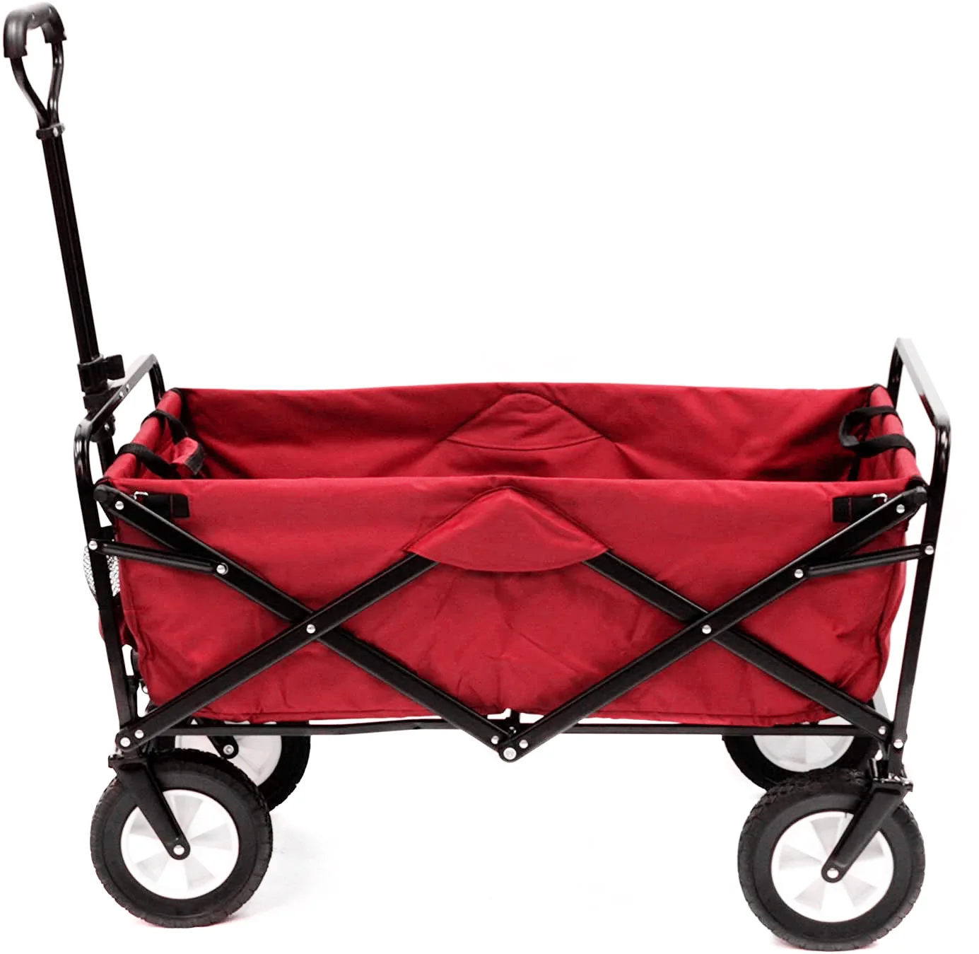 

Outdoor Heavy Duty Collapsible Beach Wagon Cart with Adjustable Handle, Portable Transport with Large Capacity