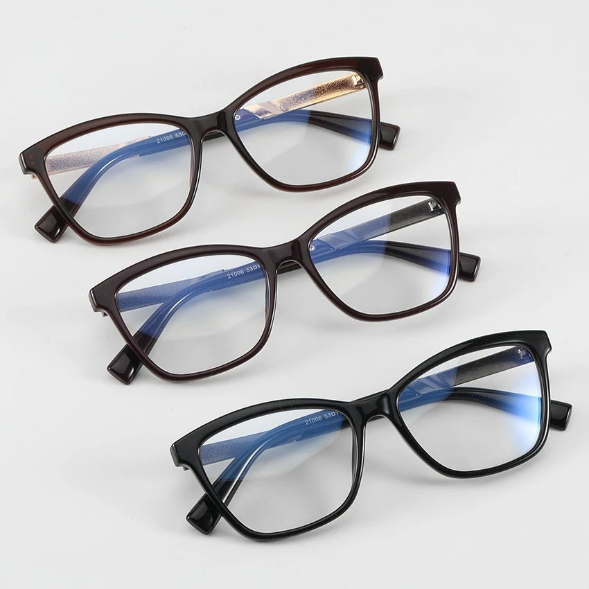 

Custom Logo Wholesale Metal TR90 Unisex Anti Bluelight Cat Eye Glasses Computer Blue Light Blocking Eyeglasses Frames