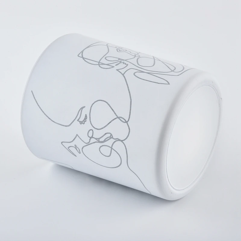 matte white glass candle holder