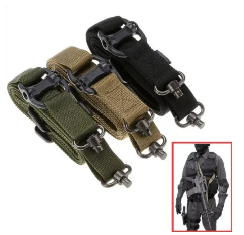 

Hunting Tactical Rifle Gun MS4 Sling Strap Quick Detach QD Swivel Dual 2 Points