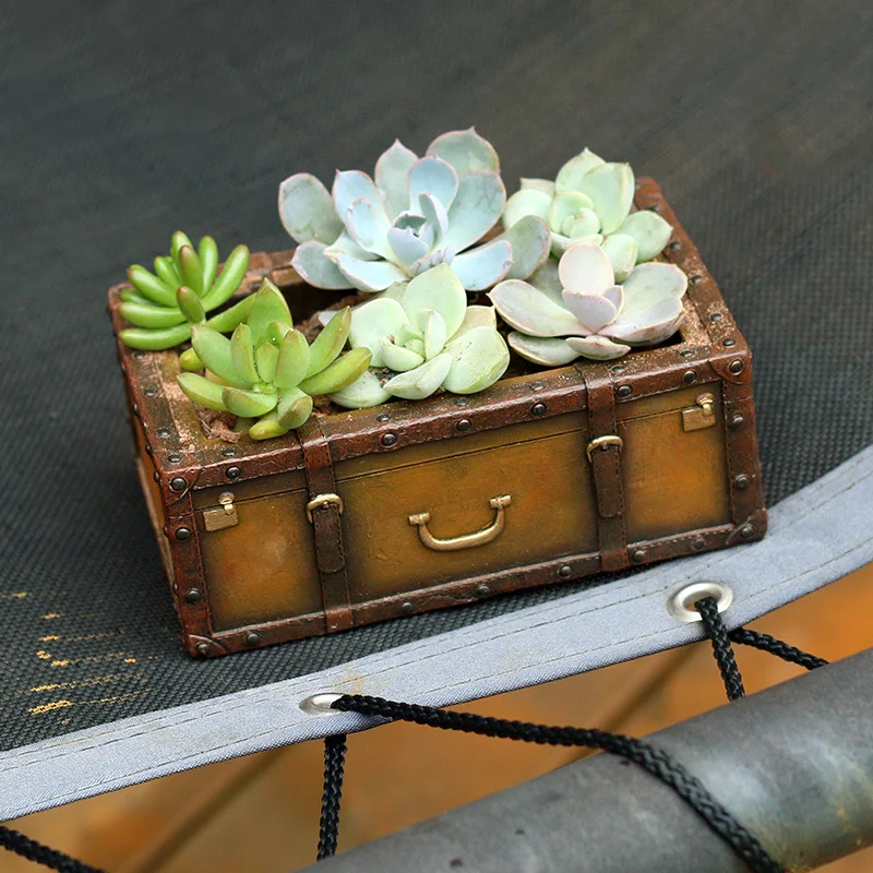 

Vintage flower pot retro Europe suitcase succulent plant pots gifts design planter holder for cactus plants