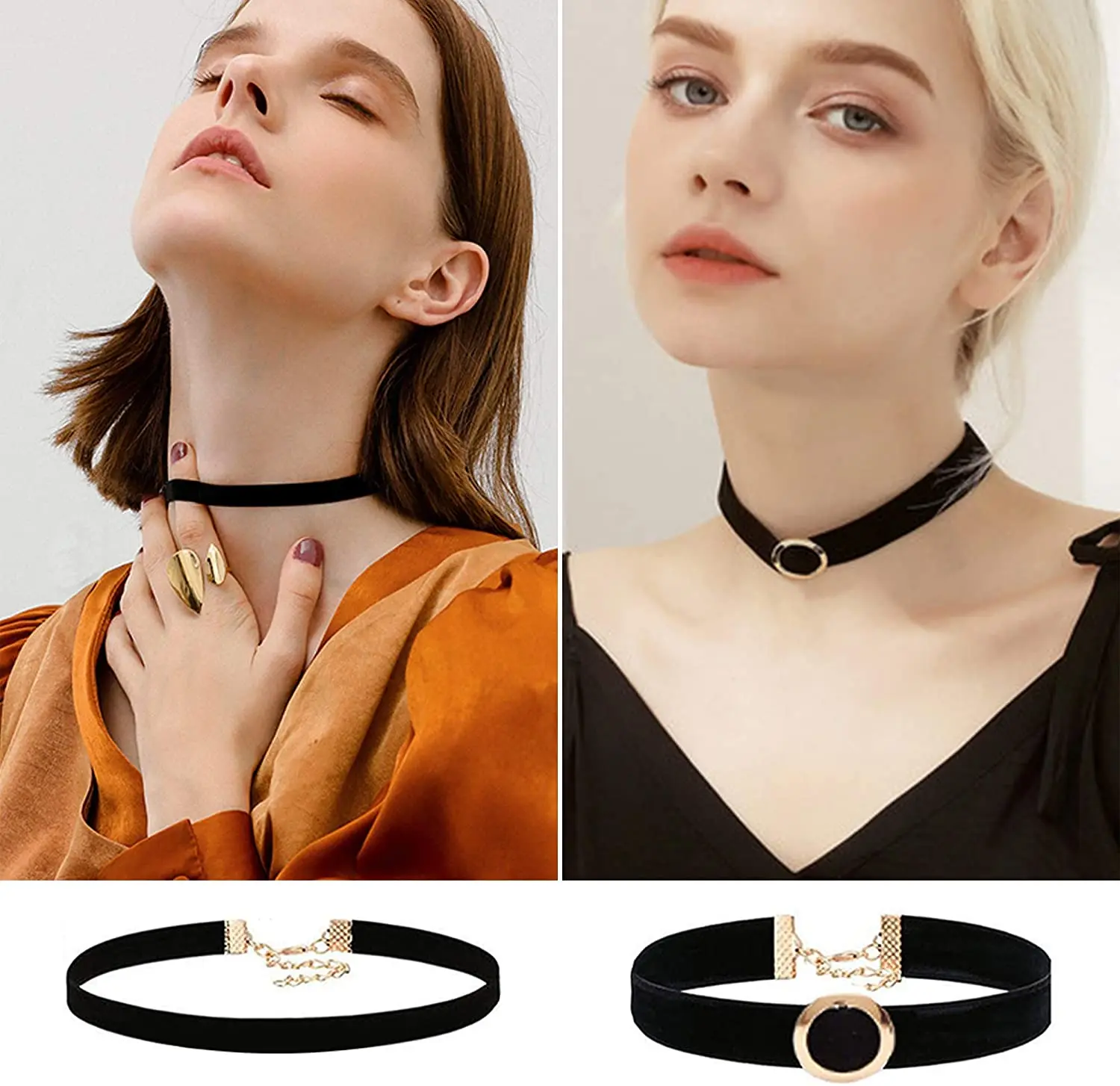 

40-piece black women's Chokers Gothic collar lace velvet choker pendant necklace set suitable, Sliver