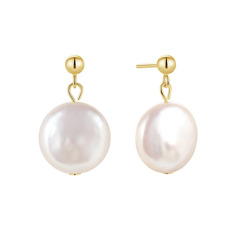 

Nagosa design Jewelry 925 sterling silver Baroque Pearl earrings wholesale 18k Gold Plated Natural Freshwater Pearl Earring