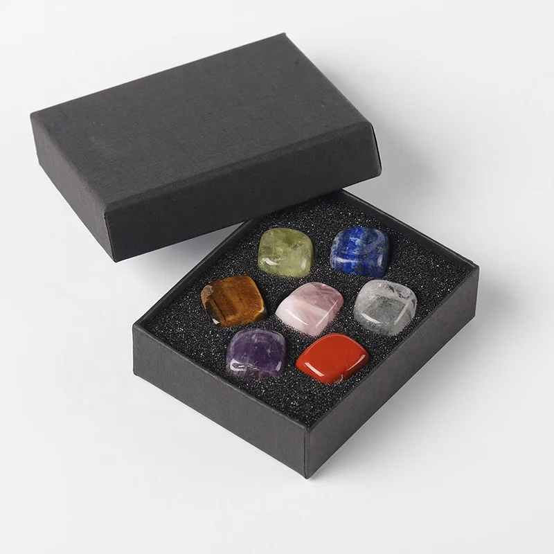 
Natural Amethyst Quartz Chakras Crystals Healing Stones Set 