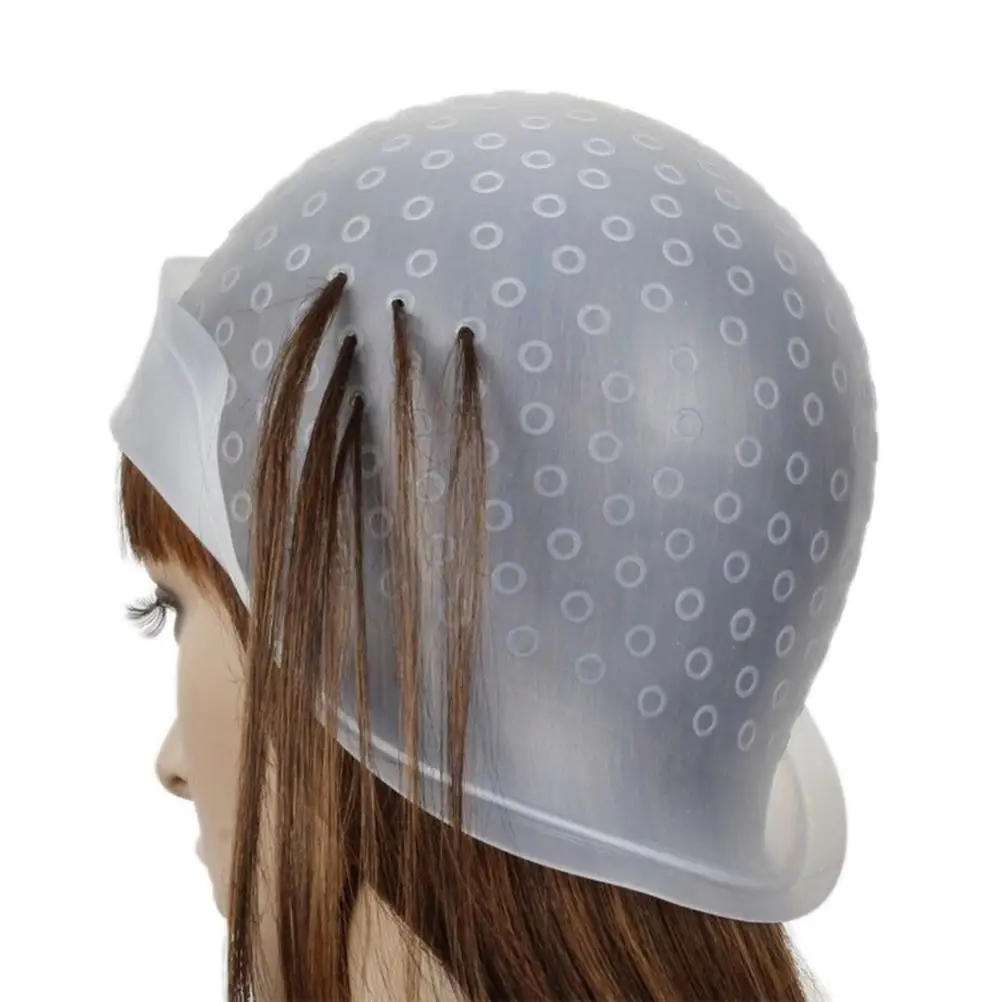 

1 Set Reusable Hair Colouring Highlighting Dye Cap With Hooks Frosting Tipping Color Styling Professional Tools Wholesale, White,blue, pink
