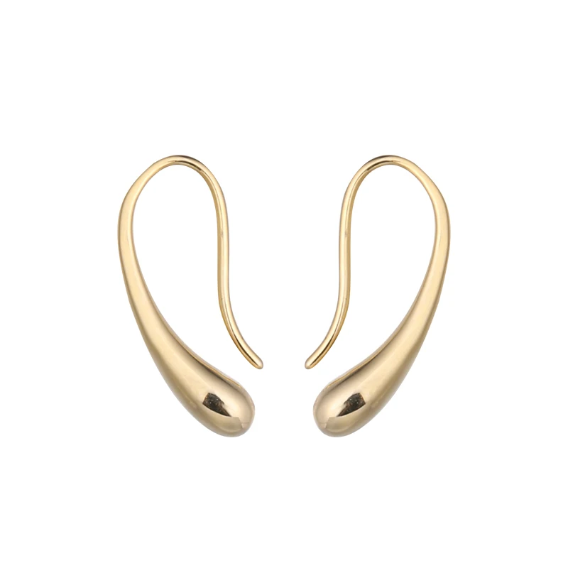 

Fashion 18k gold statement jewelry hanging 925 sterling silver water drops fish hook earrings