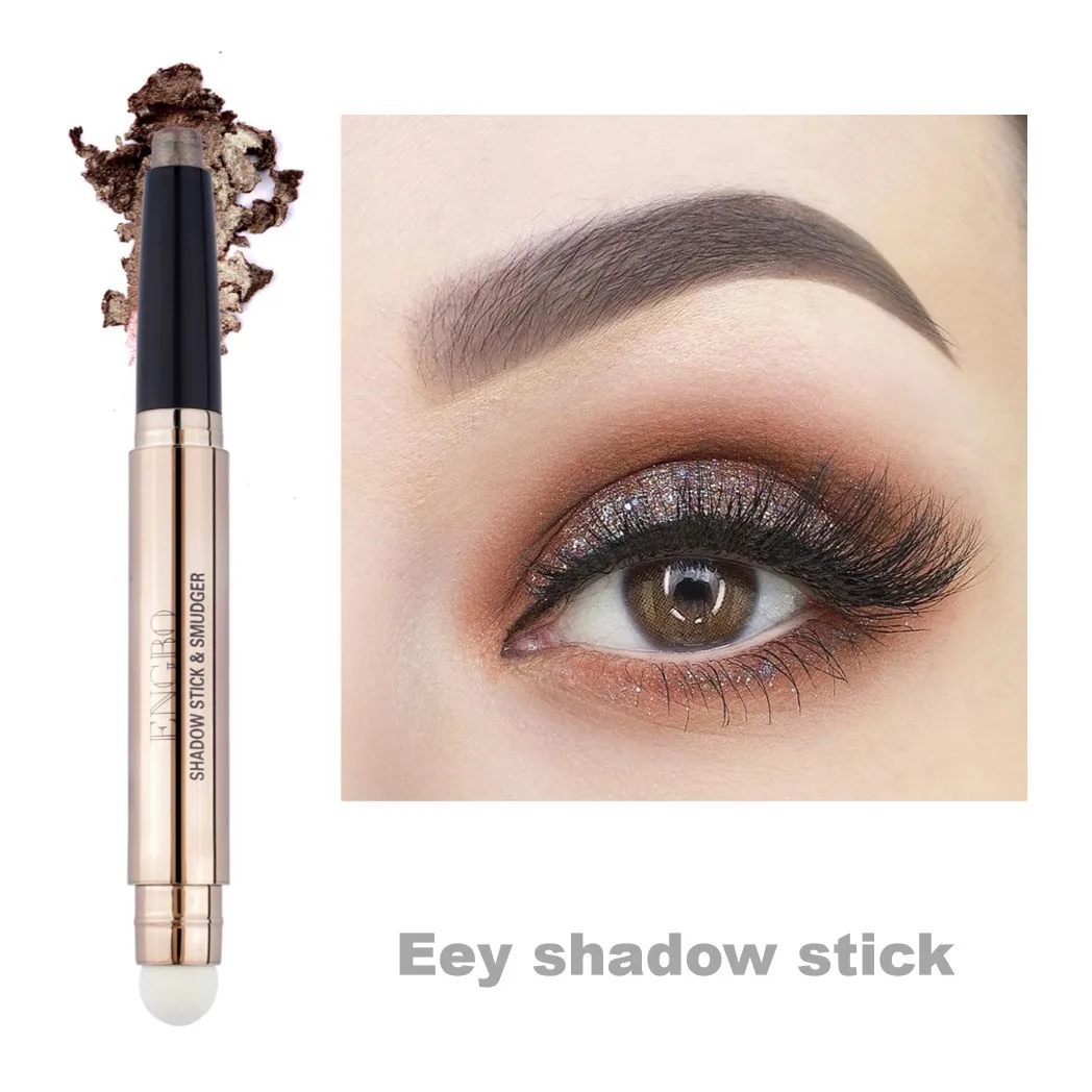 

Eye make shimmer sombras chocolate cream eyeshadow stick waterproof long lasting eye shadow pencil crayon