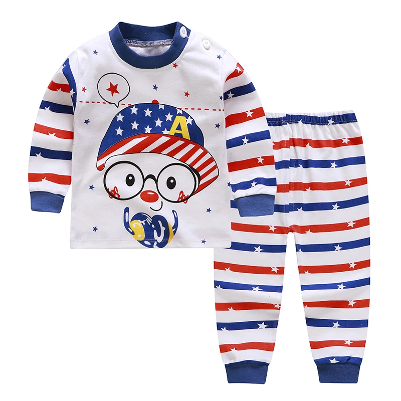 

Fashion children's casual long-sleeved baby cotton pajamas