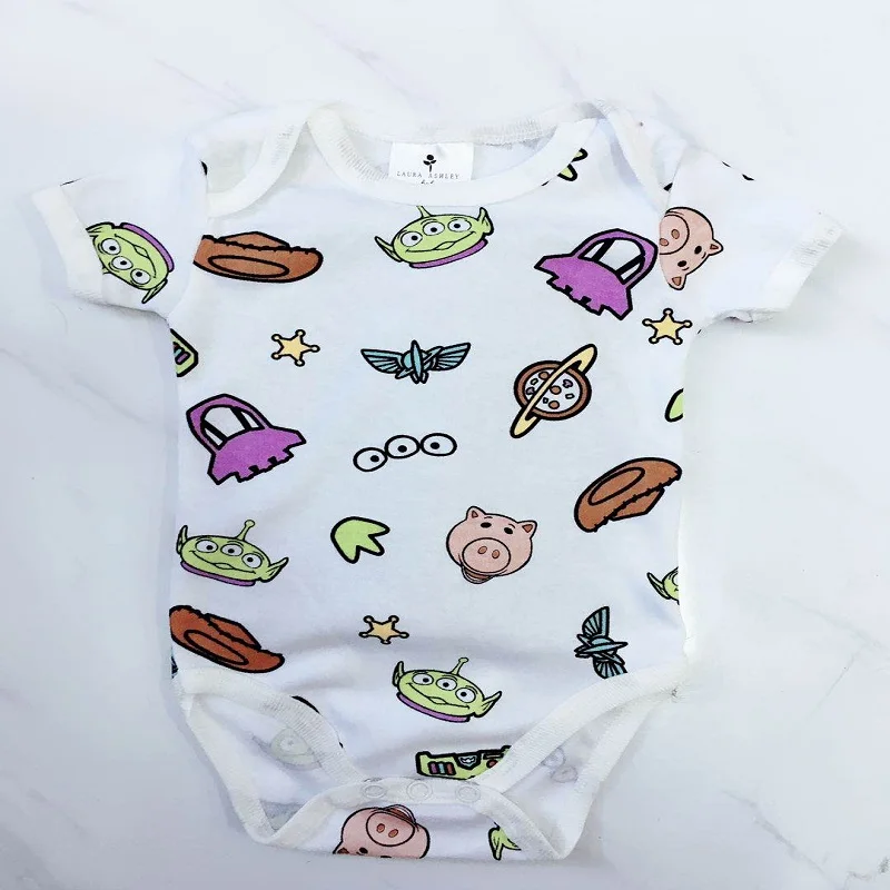 

Newborn Baby summer rompers Cotton Newborn Body Suit Baby Pajama girls Rompers, White,pink