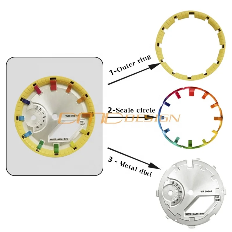 

GA-2100 Watch Dial Chapter Ring Hour Maker Luminous Scale for Ga-2110 Ga2100 Watch Modified Accessories