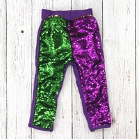 

Wholesale New Kids Carnival Mardi Gras Leggings Baby Girl Reversible Sequin Pants