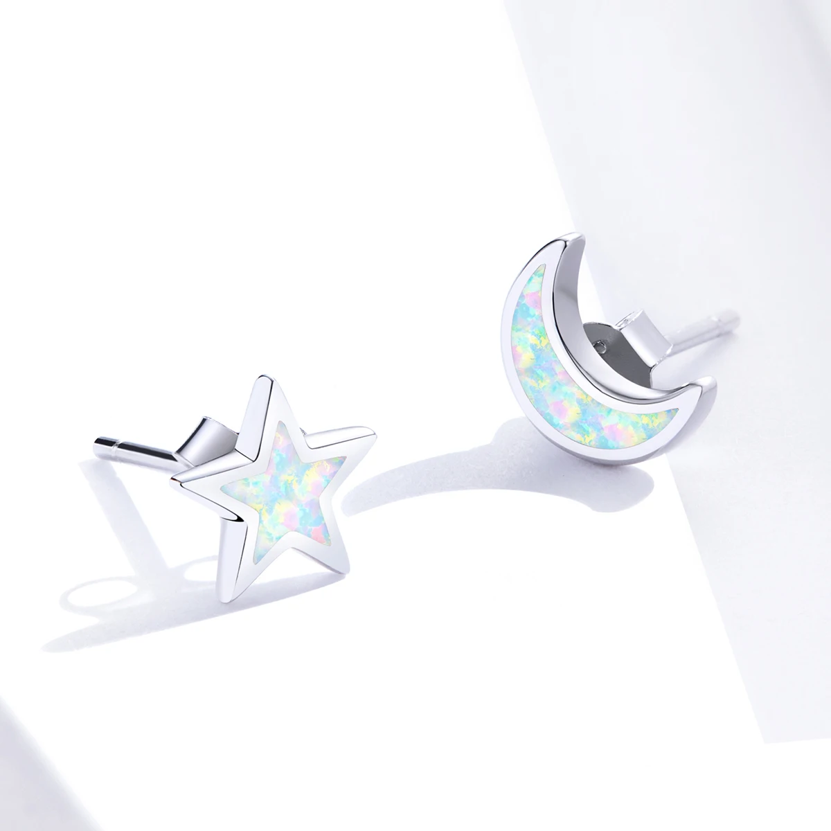 

New Style 925 Sterling Silver Cute Moon And Star Earrings Earrings