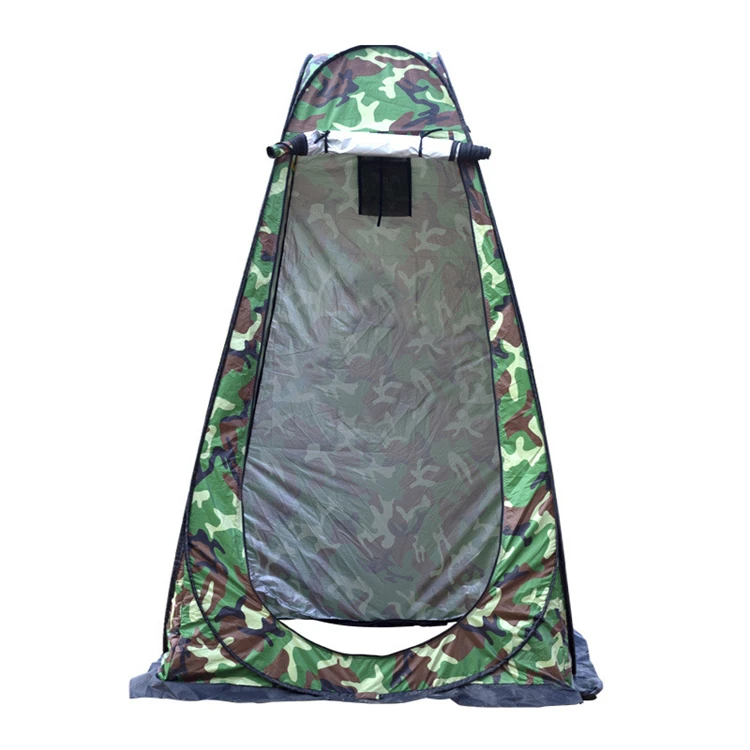 

New Four Seasons Camping Trip Simple Shade Double Shower Tent, Deep blue camouflage orange blue green