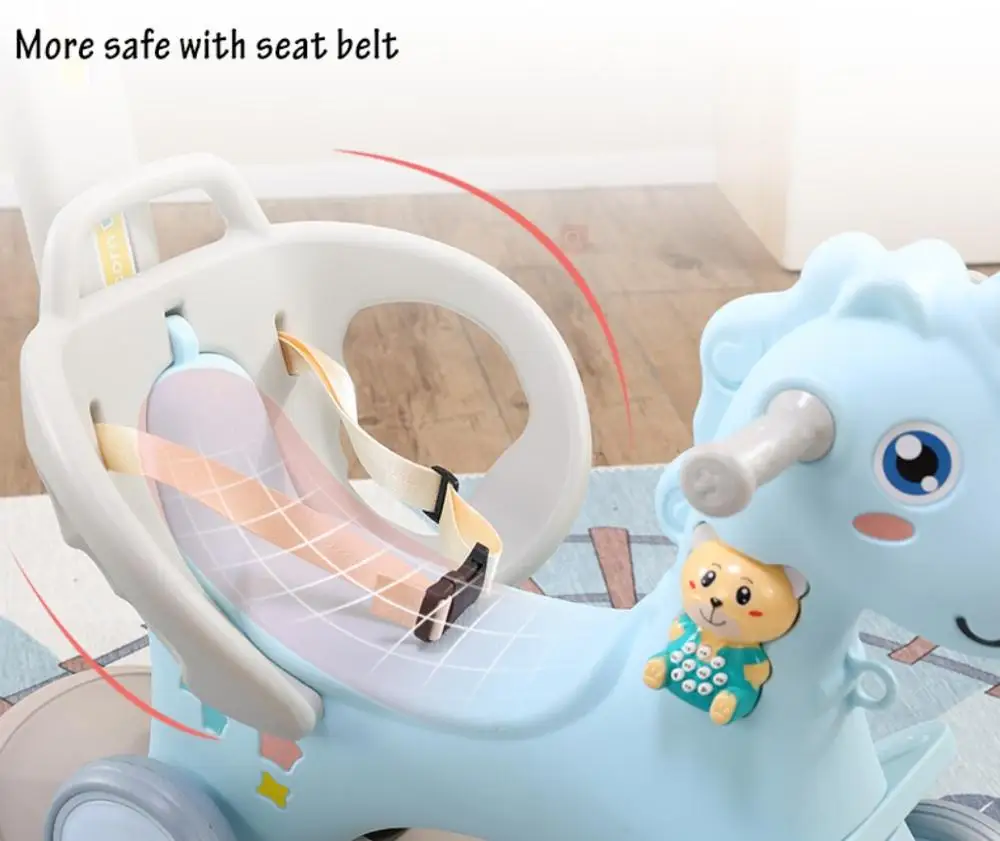 
Newly designed plastic kids rocking horse multi functional plastic saddle rocking horse 