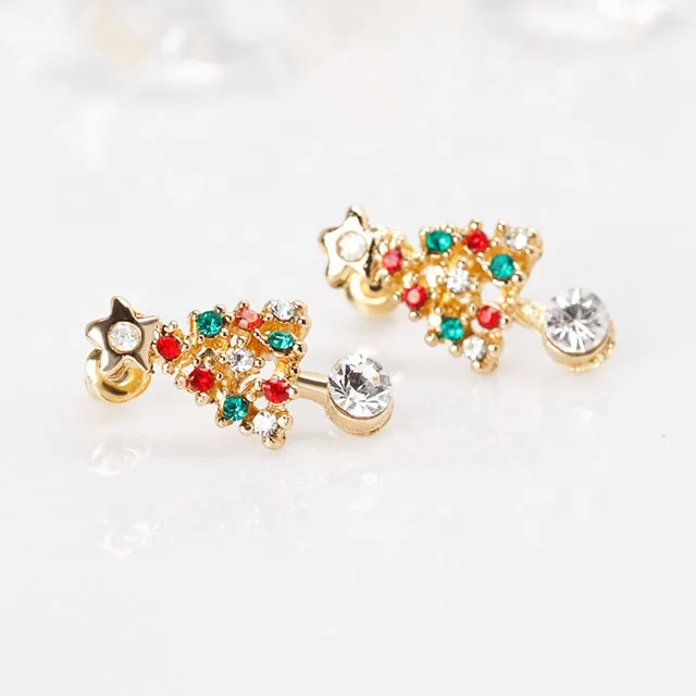 

ADELANTE New Classic Fashionable Best-selling Personalized Fashion Christmas Earrings, Gold