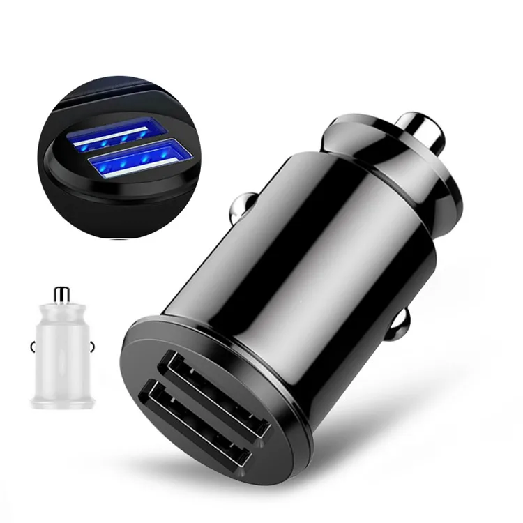 

Mini Small 2 USB Car Charger Adapter 3.1A Dual Port Mobile Fast Charging