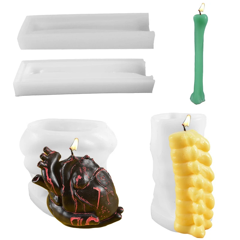 

L0210 New Design DIY Human Organ Heart Cervical Shape Handmade Aromatherapy Silicone Candle Molds