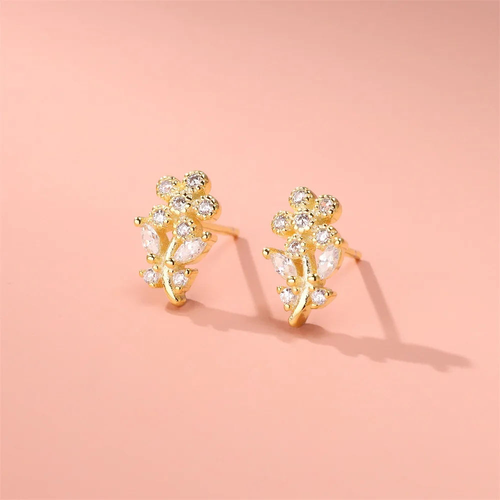 

yalibao jewelry s925 sterling silver elegant newest design brand earrings golden flower earrings simple petal earrings female, Picture shows