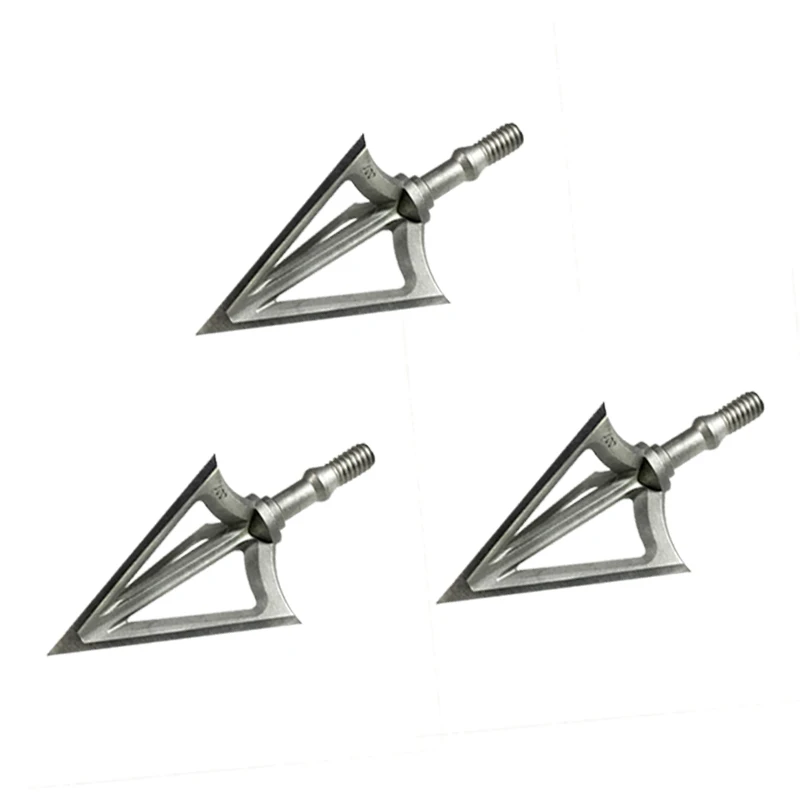 

Archery Arriw 100Grain Hunting Broadheads 3 Fixed Blade Arrow Heads Shooting Compound Bow, Silver