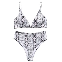 

Snake Print Bikini Set Push Up High Waist Swimsuit Leopard Print Swimwear Padded Bathing Suit