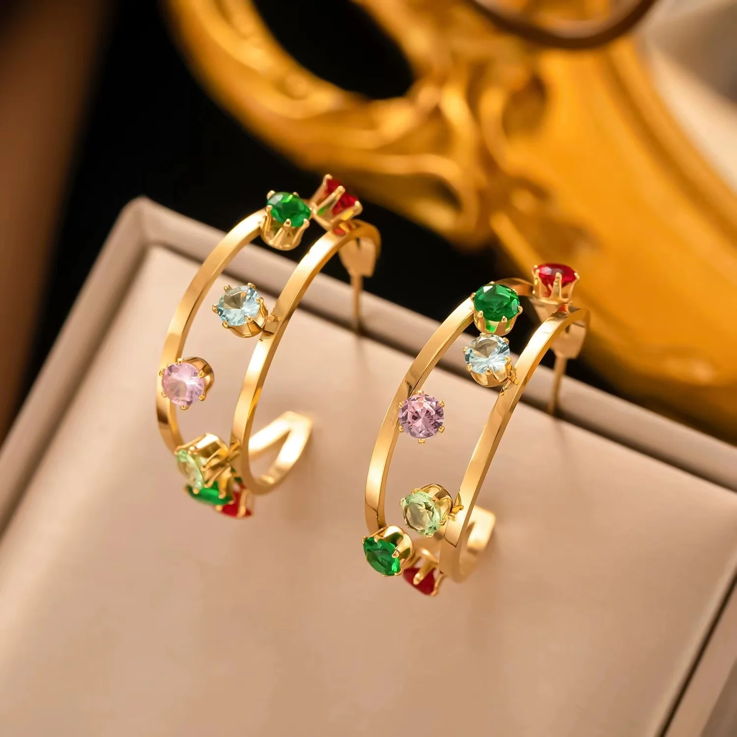 

Newest Design 3D Butterfly Colorful Crystal Earring Jewelry For Girls