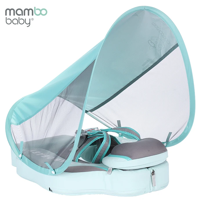 

Mambobaby Baby Swim Foldable Chest Float with Canopy and Tail Solid Free of Inflation and Air Leakage for Kids 3-24 Months 6 Pcs, Blue/pink