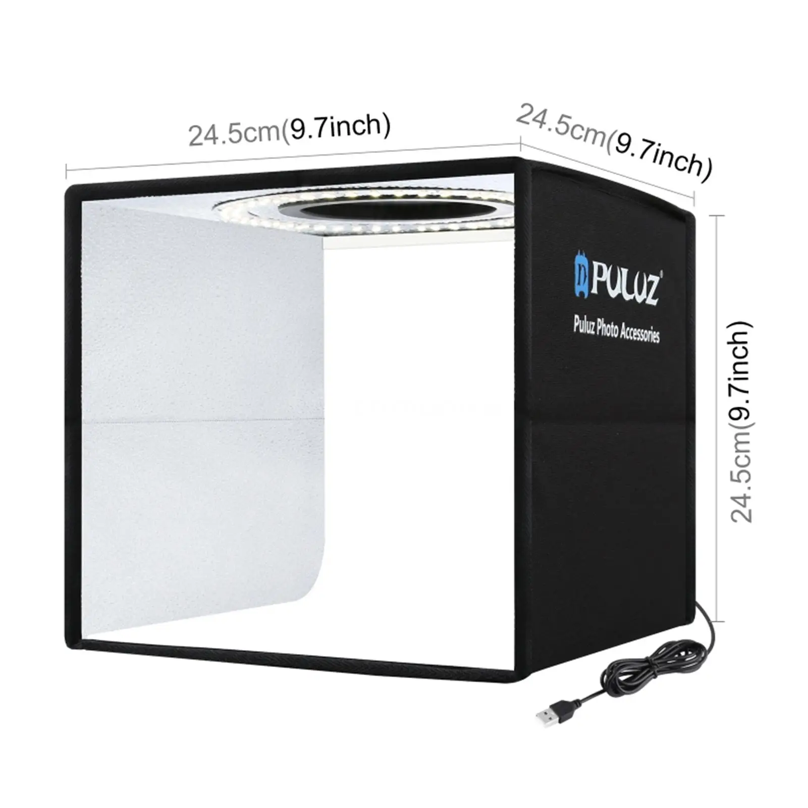 

Puluz PU5025B 25cm Folding Photo Light Box 9.7 inch Studio Kit USB LED Lights Photography Shooting Tent Cube