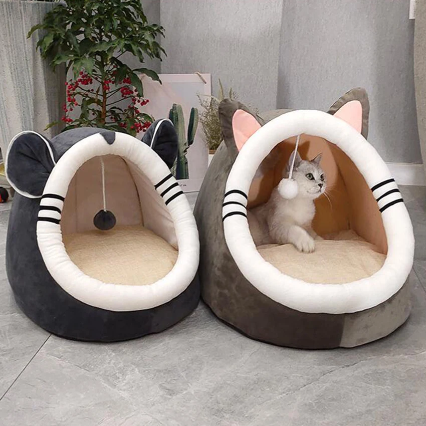 

Warm Soft Cat Bed Winter Warm House Cave Pet Dog Soft Nest Kennel Kitten Bed House Sleeping Bag for Small Medium Dogs Supplies, Multiple colour