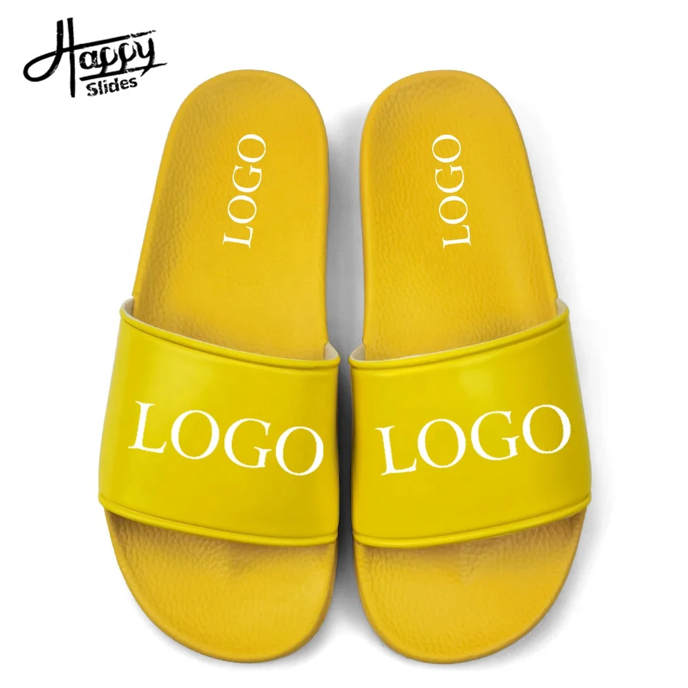 

Happyslides For Your Design Colorful Unisex Slides Slippers Blank Yellow Slide Sandal Custom Logo