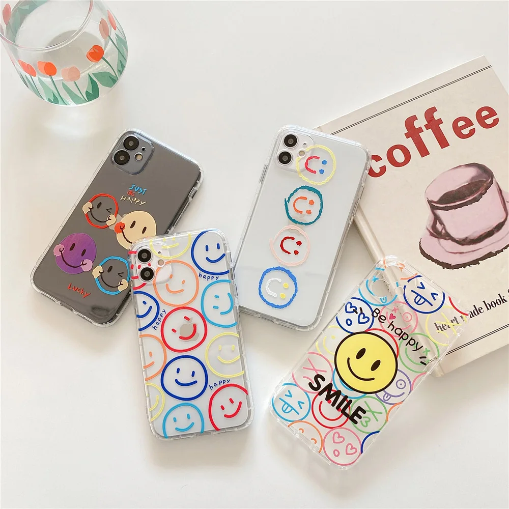 

Fashion Cartoon Phone Case For for iphone 12 Mini 12 11 Pro X XR XS Max 7 8 Plus SE 2 Clear Soft TPU Back Cover