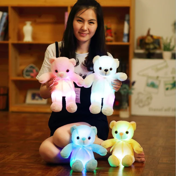 

Drop Shipping Led Teddy Bear 30cm plush teddy bears Stuffed Animals Plush Toy Colorful Glowing Christmas Gift for Kids hot sale