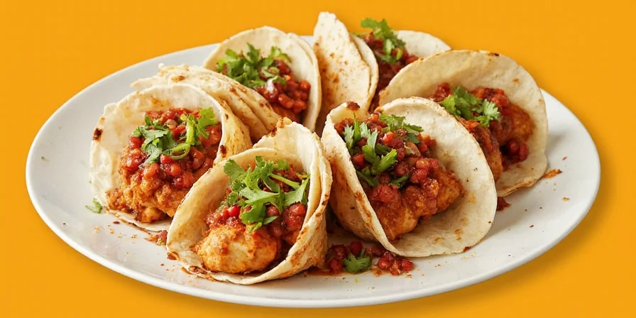 Delicious tacos filled with Mexican-style shredded chicken