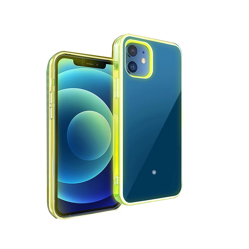 

With Flash Light Cool Glow In Dark LED RGB Luminescent Clear Mobile Phone TPU Case for iPhone 12 12 Pro Max mini X, Official original color, blue, green, black, white, red