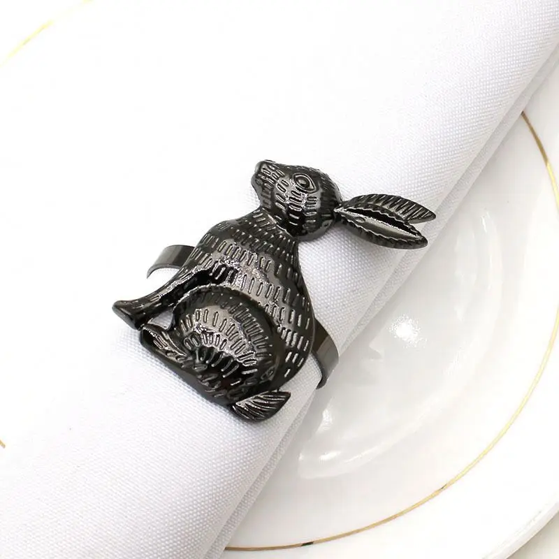 

Luxury Diamond Easter Bunny Napkin Ring Table Accessories for Party Banquet Dinner Cartoon Animal Rabbit Napkin Bucket Holder