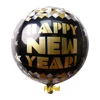 Hot sale 22 inch Happy New Year black and gold color 4D foil balloons for party decoration