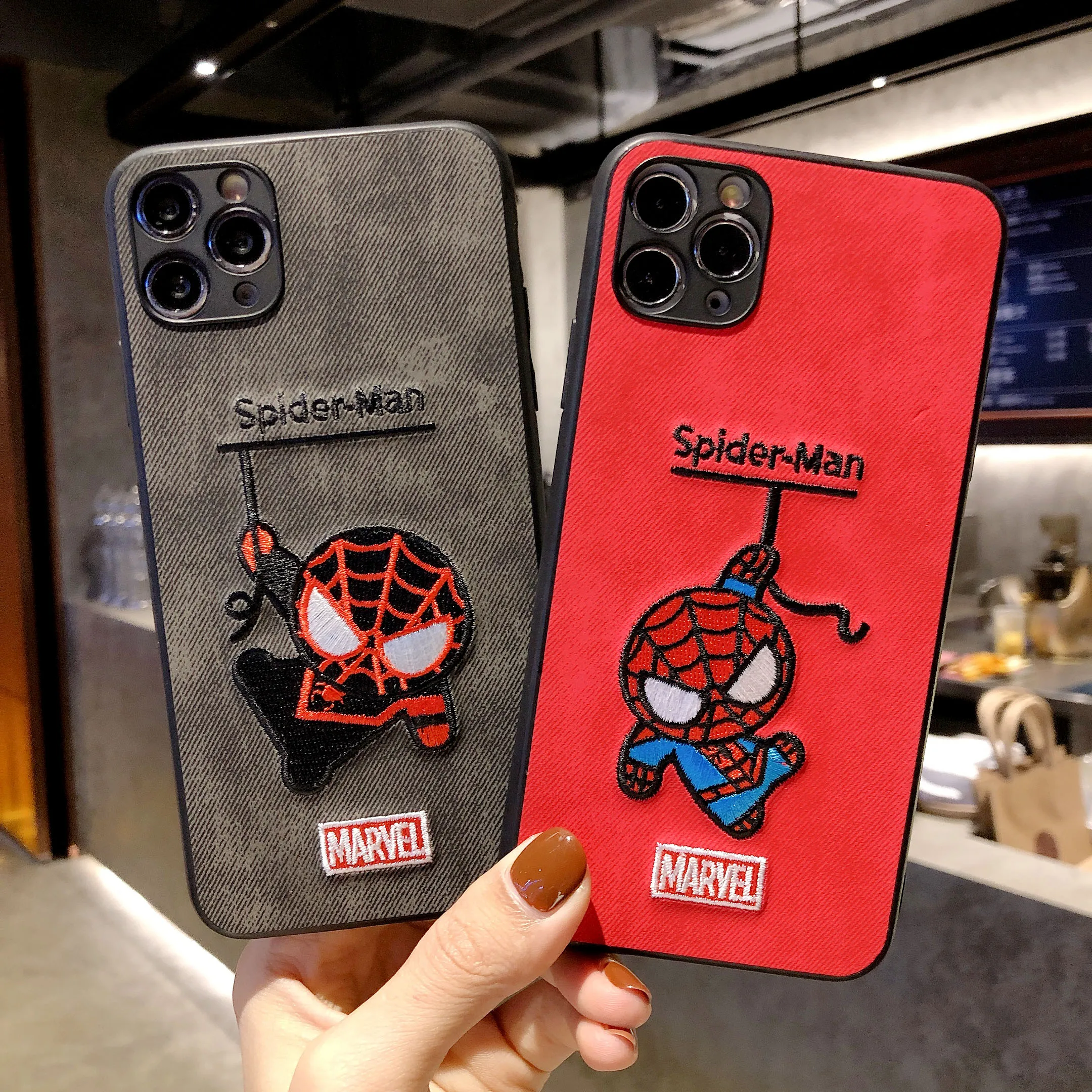 

Fashion Embroidery Spiderman Phone case For Iphone 12promax 11promax