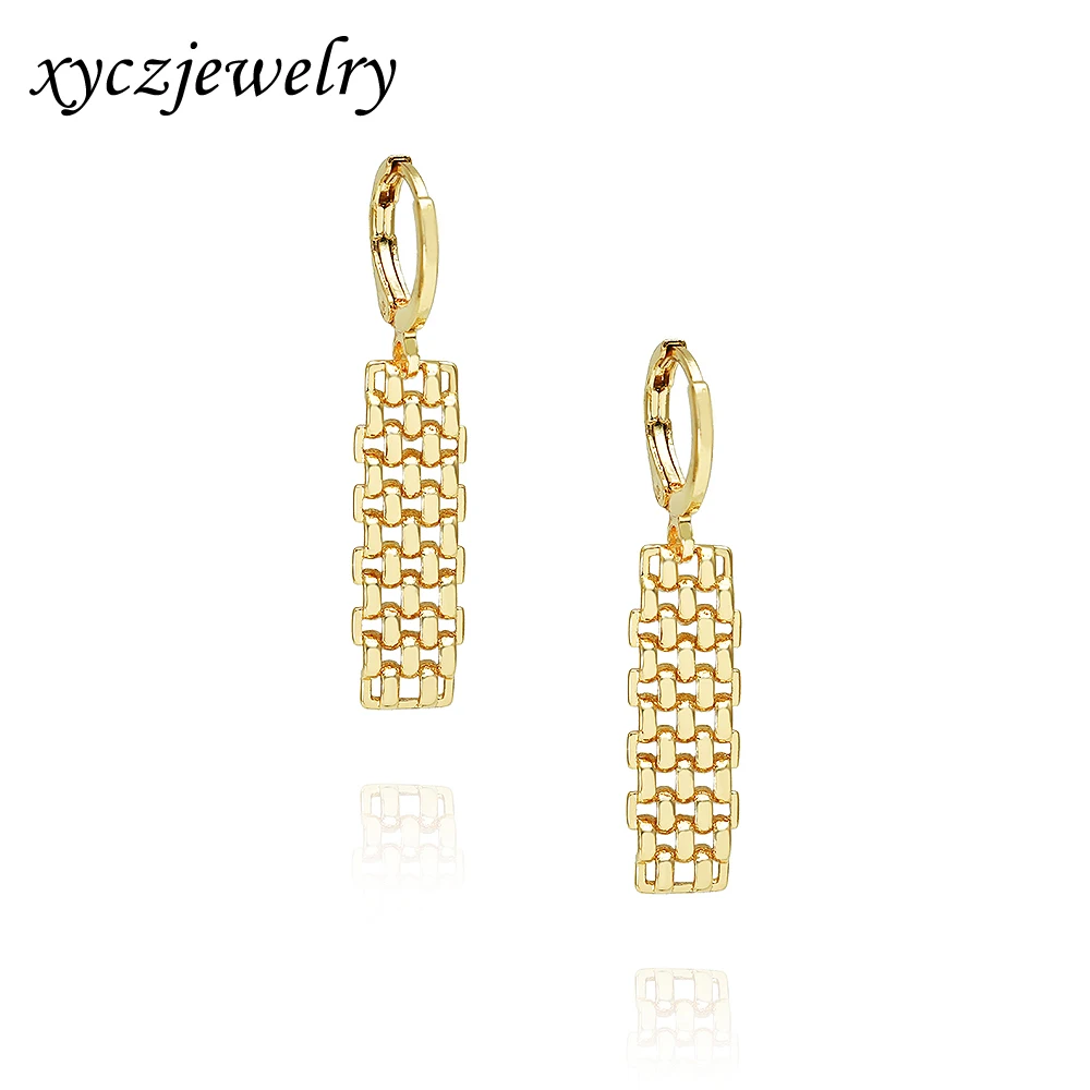 

New gold-plated set temperament brass earrings and necklaces women accessories
