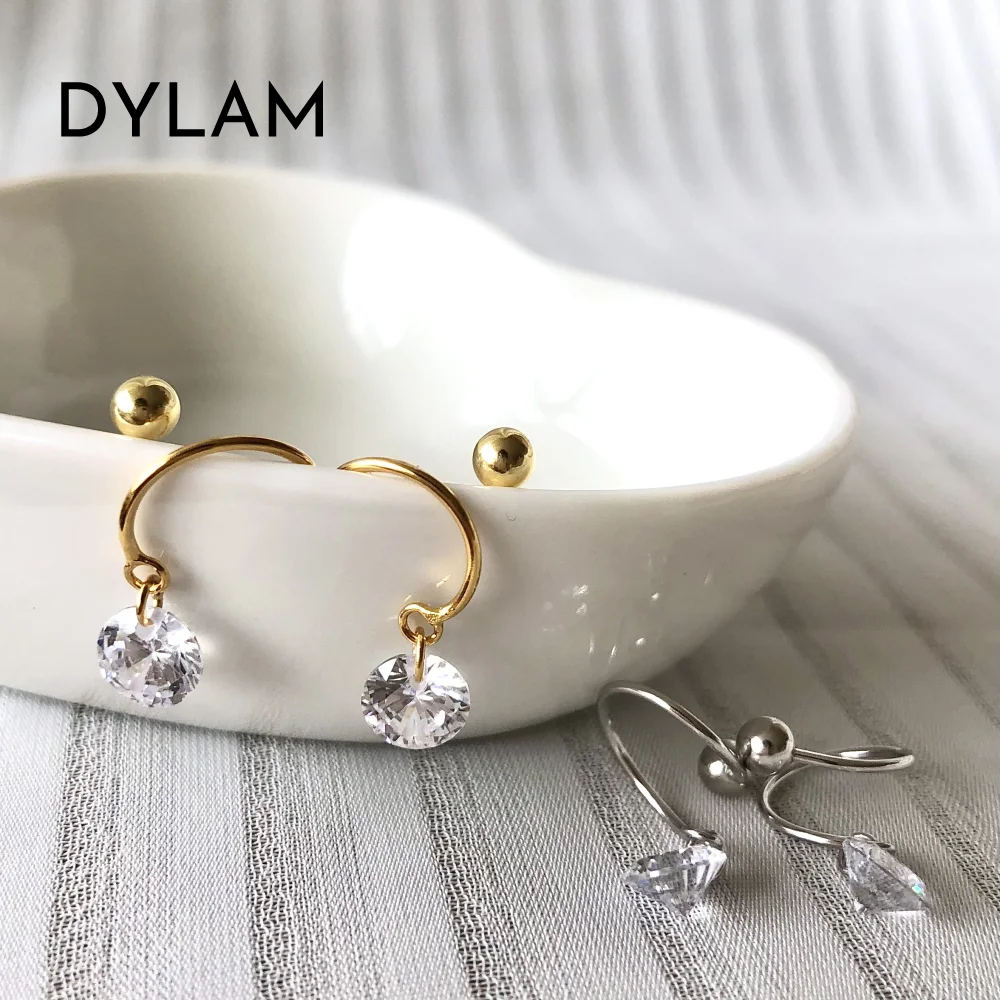 Dylam Latest hot sale design memorable one of a kind twinkle diamond pendant S925 Silver stud earrings for women daily wear