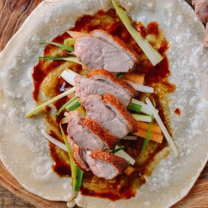 
Barbecued pecking duck wraps 