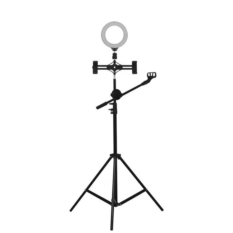 

Tripod Specially Designed For Mobile Phone Shooting Video With Microphone And Lights, Black