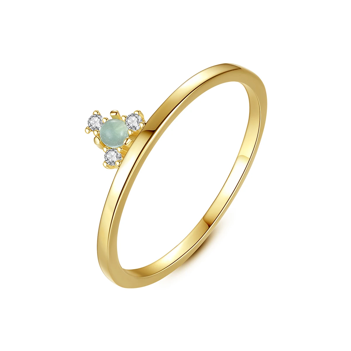 CZCITY 2023 Designer 14K Gold Plated Silver Jewelry 925 Sterling  Zircon Diamond Green Gemstone Ring