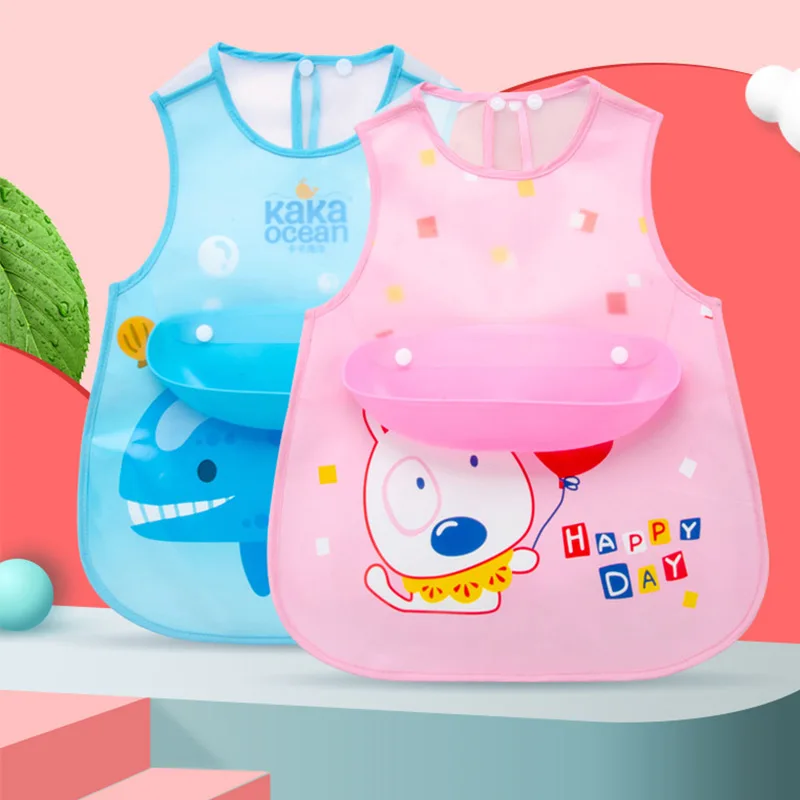 

Waterproof print kid items newborn boy children infant removable cleanable smock clothes babero girl toddler apron baby bib