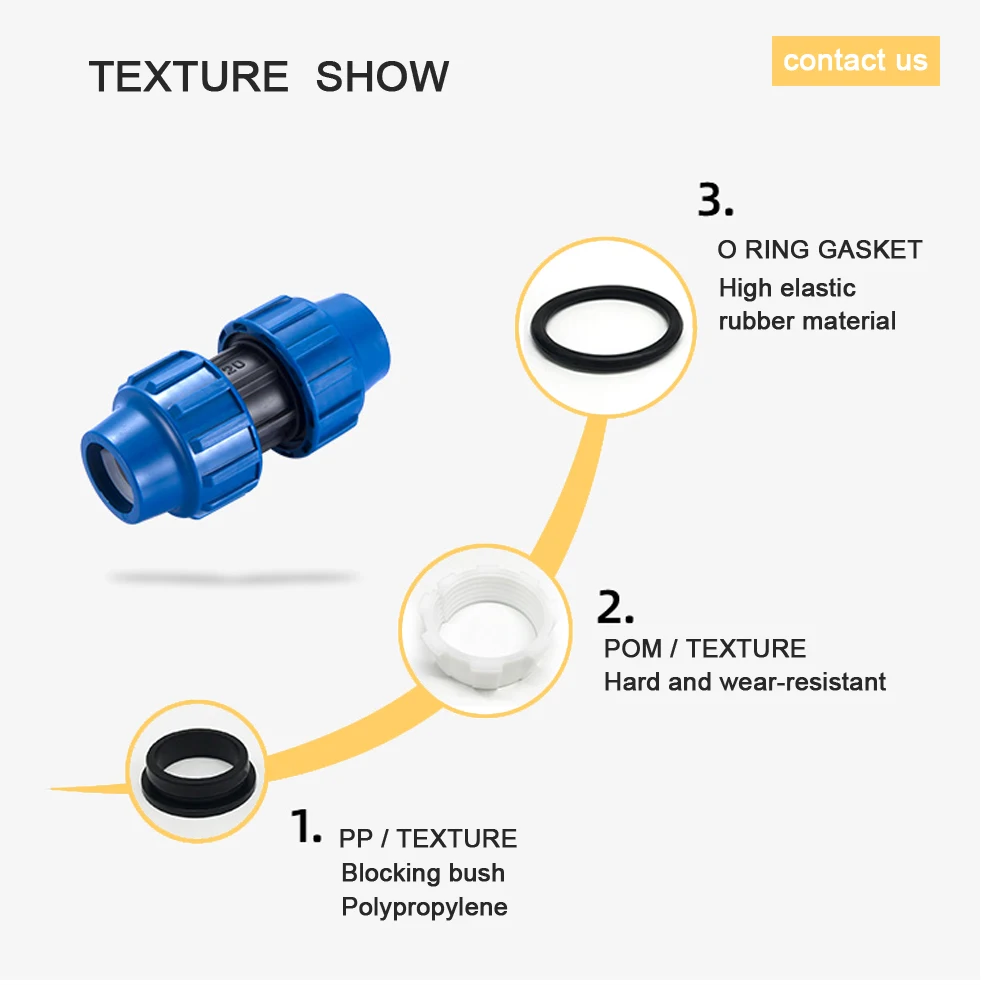 Ldpe Hdpe Water Pipe Quickly Connect Female Adapter Pp Compression