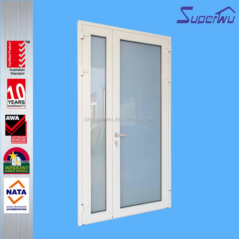 Hurrican proof hand-operated aluminum double glazing casement door