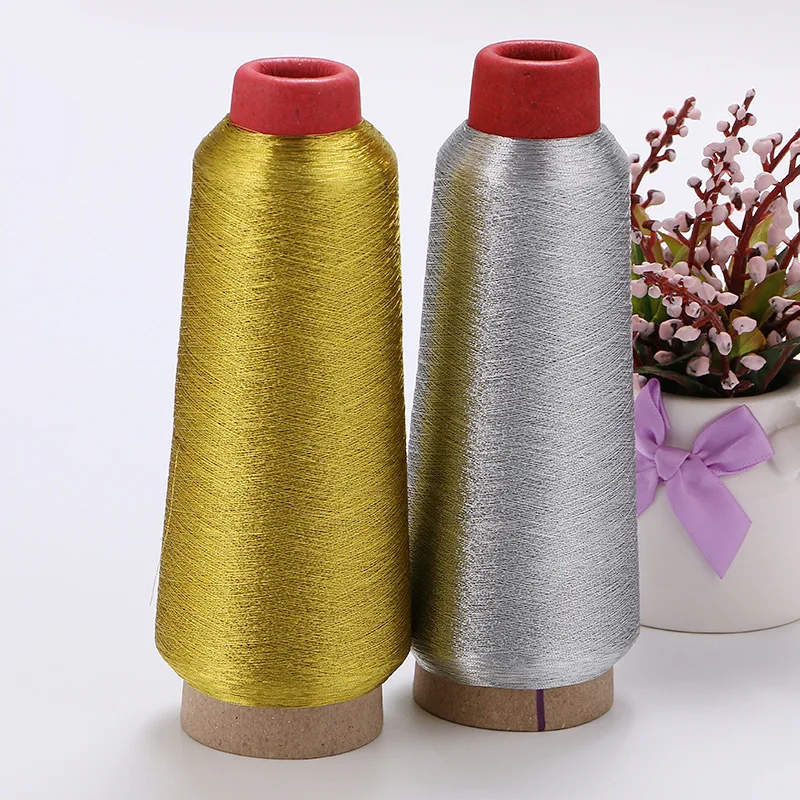 

Pure silver gold metallic reflective embroidery sewing thread for fabric, Customize color