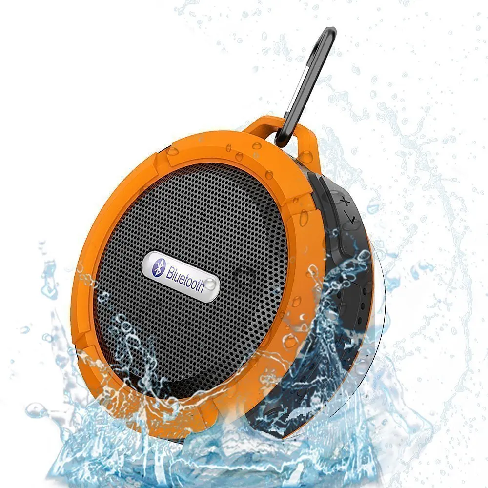 

Portable hooked wireless bluetooth waterproof speakers